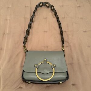 Stylish Gray Leather Shoulder Bag